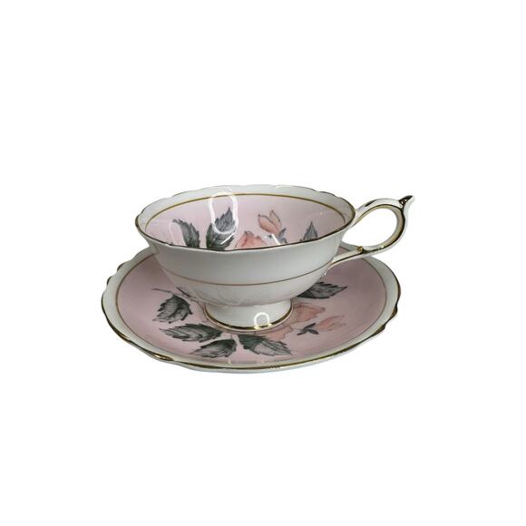 PARAGON by Appointment Double Warrant Wild Rose Cup & Saucer Set Pink Porcelain - Picture 8 of 11
